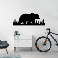 Bear in Wilderness Metal Wall Art