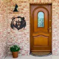 Savage Grizzly Face Steel Wall Art - Image 2