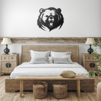 Savage Grizzly Face Steel Wall Art - Image 3