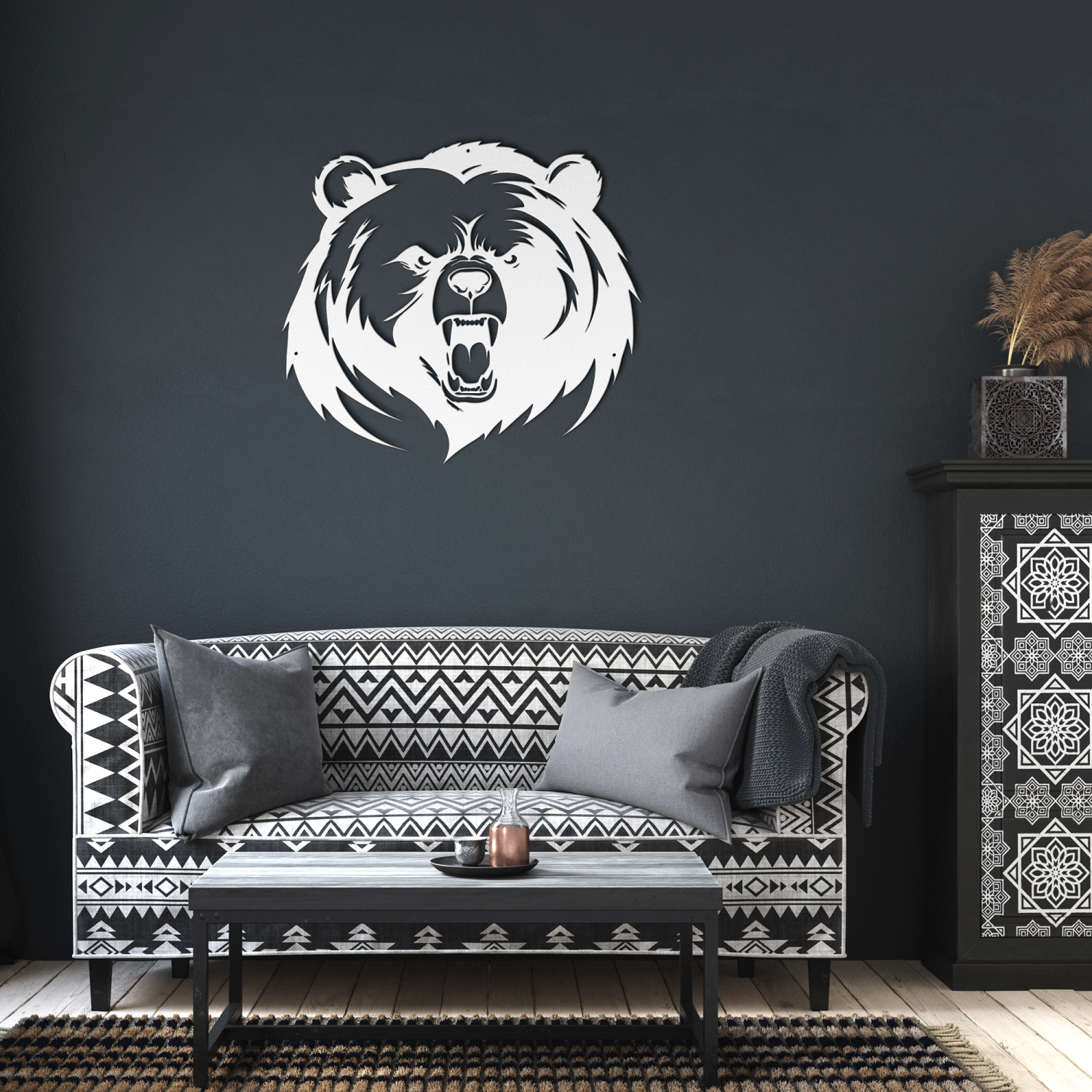 Savage Grizzly Face Steel Wall Art - Image 6