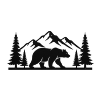 Bear Wilderness Mountain Metal Art