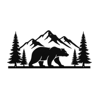 Bear Wilderness Mountain Metal Art