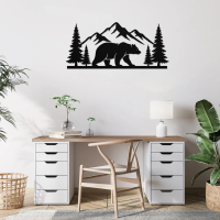 Bear Wilderness Mountain Metal Art