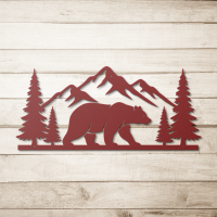 Bear Wilderness Mountain Metal Art - Image 5