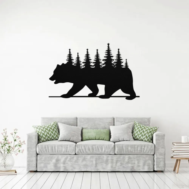 Bear Pine Forest Wall Art