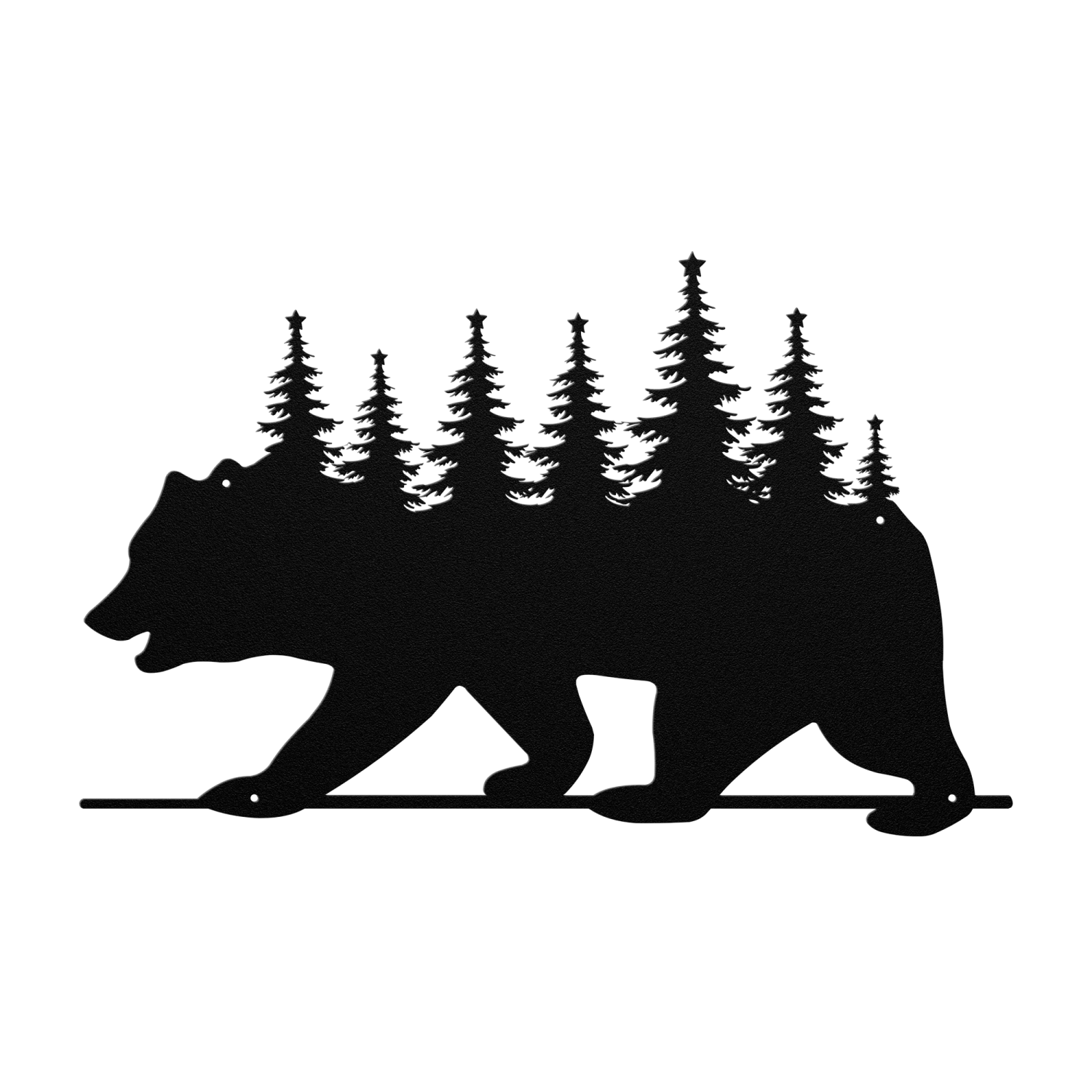 Bear__Pine_Forest_Wall_Art_Black_Transparent_Mockup-thumb.750x750.png Bear Pine Forest Wall Art - Image 1