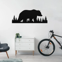Bear in Wilderness Metal Wall Art - Image 2