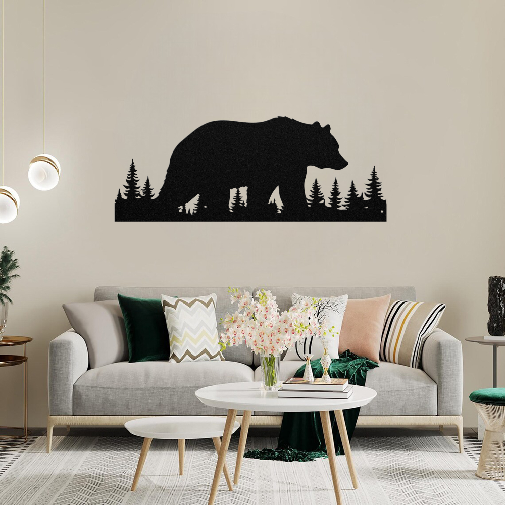 Bear in Wilderness Metal Wall Art