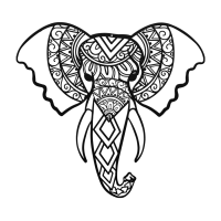 Boho Elephant Spirit Metal Wall Art