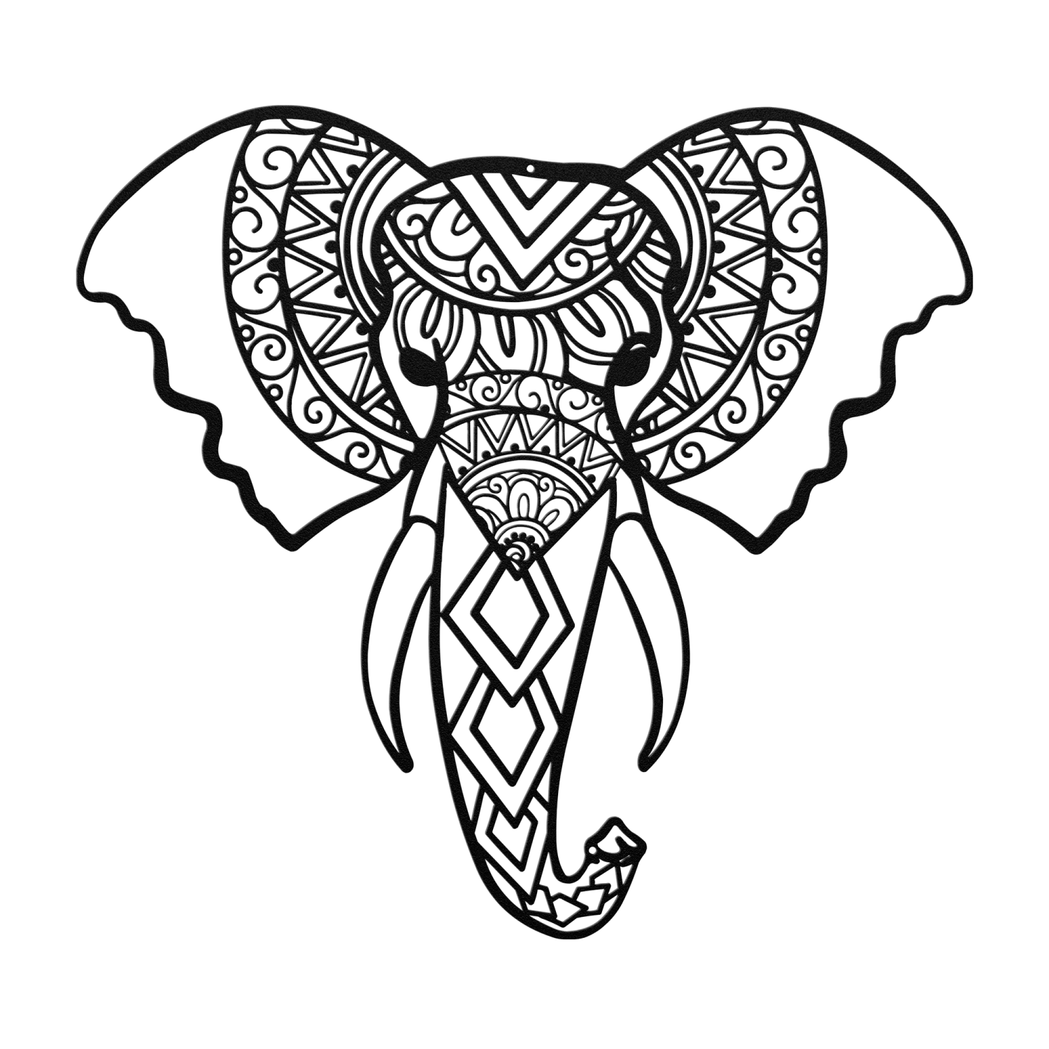 Boho Elephant Spirit Metal Wall Art