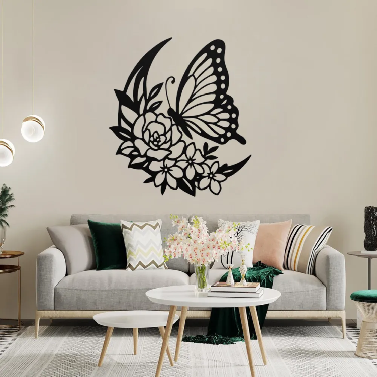 Butterfly Blossom Steel Wall Art