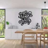 Calligraphic Happy New Year Metal Art - Image 2