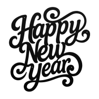 Calligraphic Happy New Year Metal Art