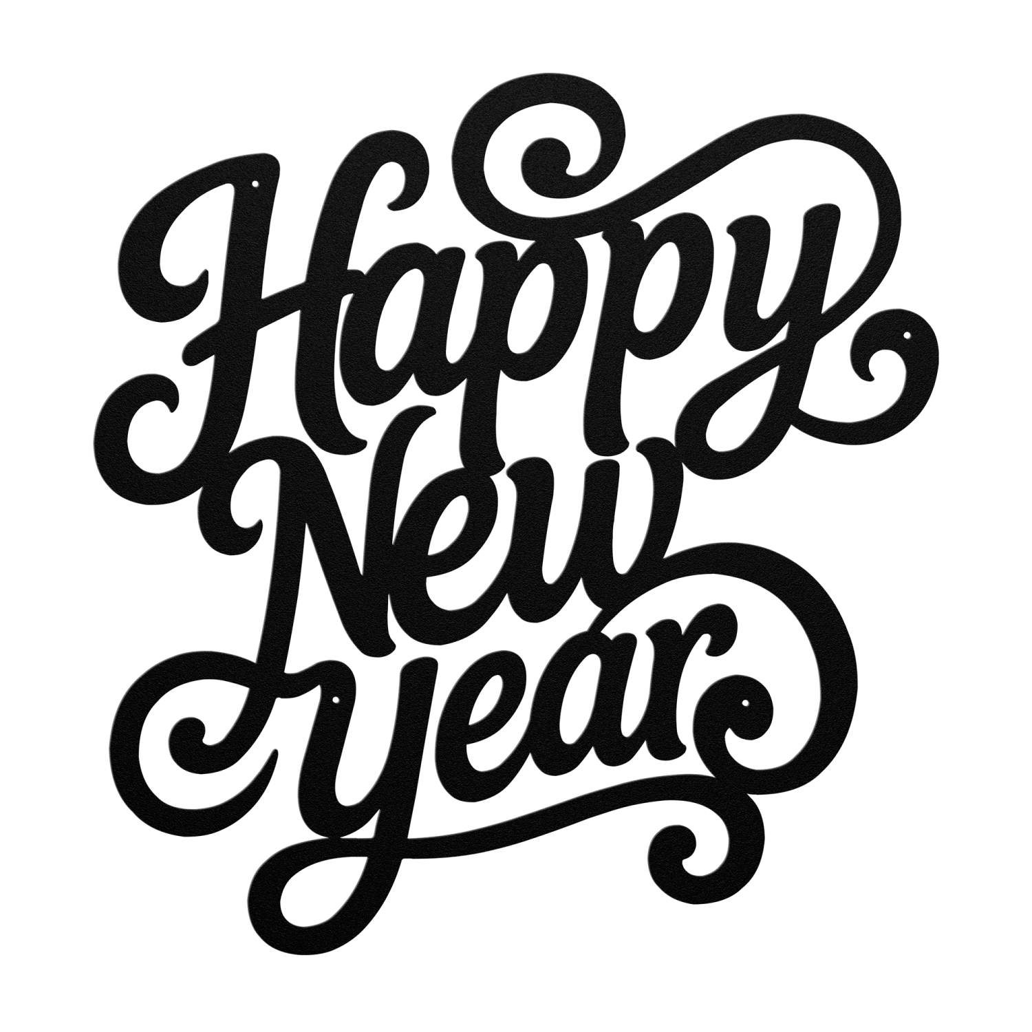 Calligraphic Happy New Year Metal Art