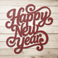 Calligraphic Happy New Year Metal Art - Image 5