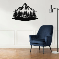 Campfire Mountain Range Metal Art - Image 3
