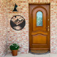 Circular Mountain Landscape Wall Art - Image 2