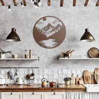 Circular Mountain Landscape Wall Art - Image 7