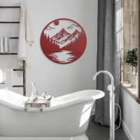Circular Mountain Landscape Wall Art - Image 4