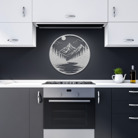 Circular Mountain Landscape Wall Art - Image 10