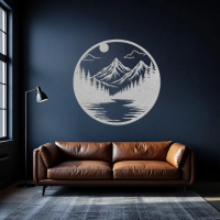 Circular Mountain Landscape Wall Art - Image 6
