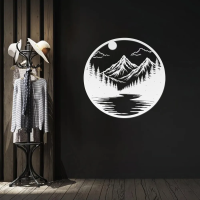 Circular Mountain Landscape Wall Art - Image 7