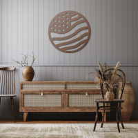 Circular USA Flag Metal Wall Art - Image 8