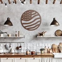 Circular USA Flag Metal Wall Art - Image 7