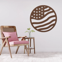 Circular USA Flag Metal Wall Art - Image 4