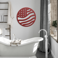 Circular USA Flag Metal Wall Art - Image 4