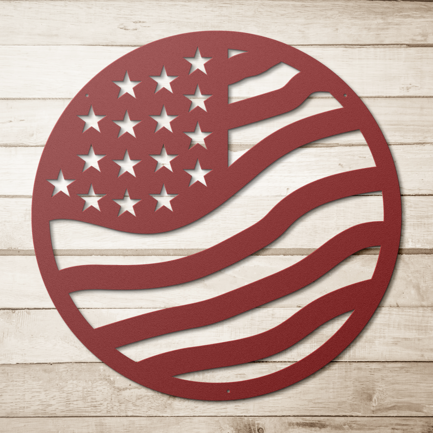 Circular USA Flag Metal Wall Art - Image 5