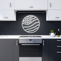 Circular USA Flag Metal Wall Art - Image 10