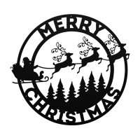 Classic Round Merry Christmas Wall Art