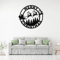Classic Round Merry Christmas Wall Art - Image 3