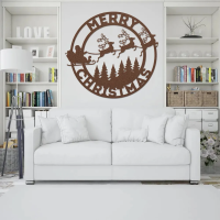 Classic Round Merry Christmas Wall Art - Image 4