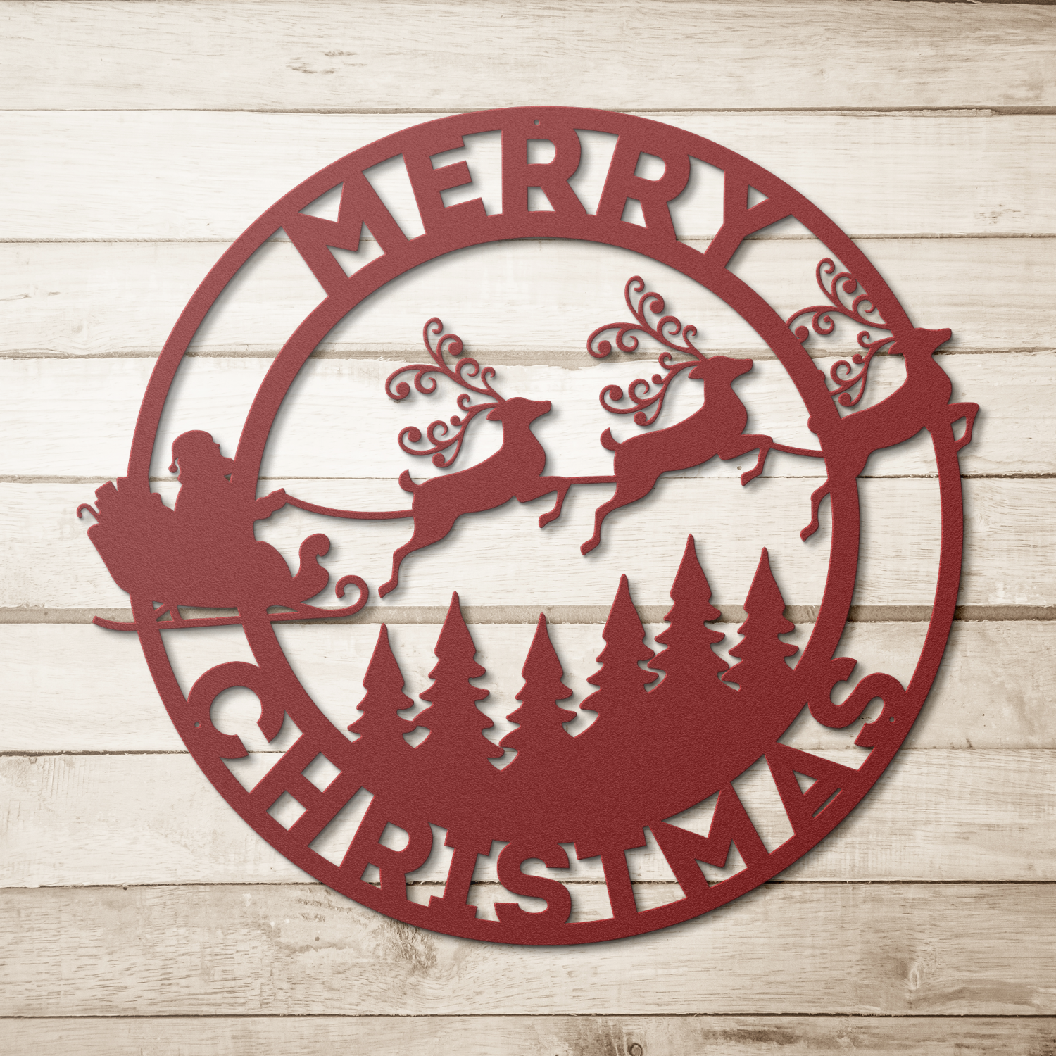 Classic Round Merry Christmas Wall Art - Image 5