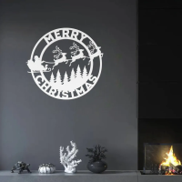 Classic Round Merry Christmas Wall Art - Image 7
