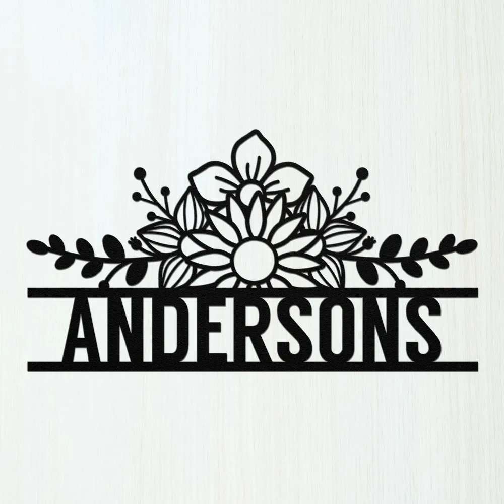 Contemporary Metal Family Name Wall Art