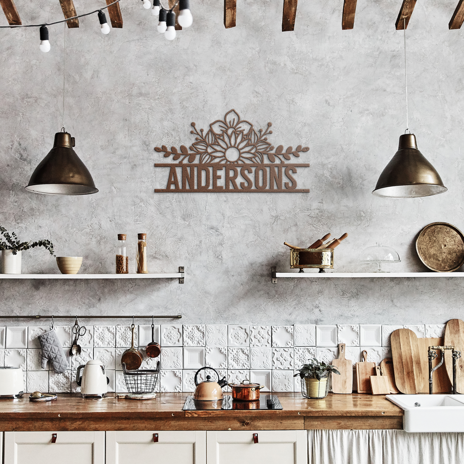 Contemporary Metal Family Name Wall Art - Image 7