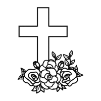 Cross and Blooming Flowers Wall Art