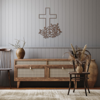 Cross and Blooming Flowers Wall Art - Image 8