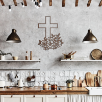 Cross and Blooming Flowers Wall Art - Image 7