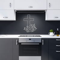 Cross and Blooming Flowers Wall Art - Image 10