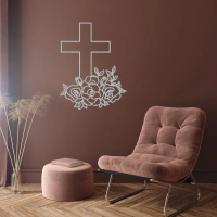 Cross and Blooming Flowers Wall Art - Image 6