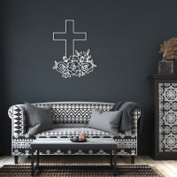 Cross and Blooming Flowers Wall Art - Image 6