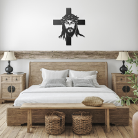Crowned Savior & Cross Metal Art - Image 3