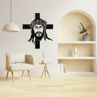 Crowned Savior & Cross Metal Art
