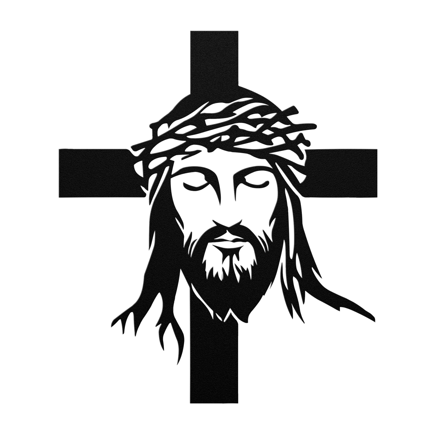 Crowned Savior & Cross Metal Art