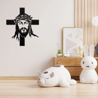 Crowned Savior & Cross Metal Art - Image 3