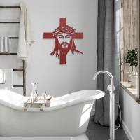 Crowned Savior & Cross Metal Art - Image 4